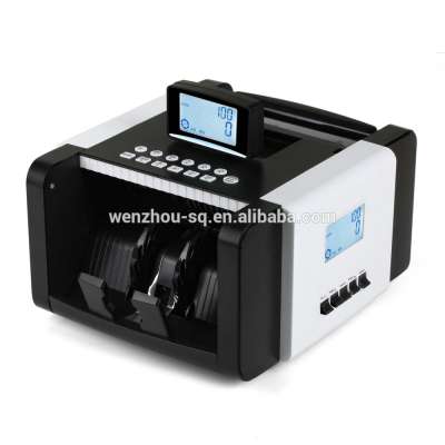 New Design Double LCD Display DMS-1280T UV+MG+MT+IR+SIZE detection Curreny Note Counting Machine for Multi-Currency Cash Counter